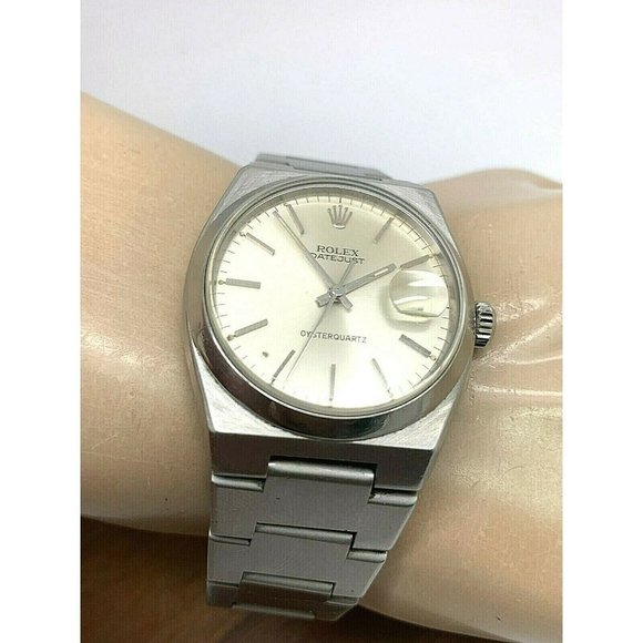 Rolex Men's Watch 17000 Oyster Quartz Datejust Vintage Swiss 36mm Silver… - Picture 6 of 14